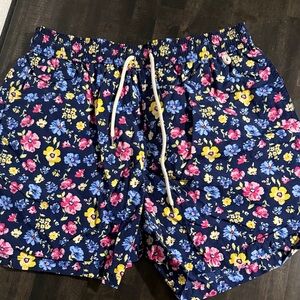 Polo Ralph Lauren Swimwear Navy Floral Swim-trunks Size XL Vacation Beachy